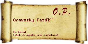 Oravszky Pető névjegykártya